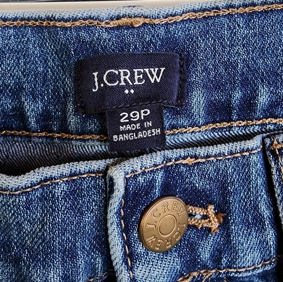 J. Crew | Factory Petite Crop Denim Utility Patch Pocket Jeans Blue Womens - Picture 9 of 11